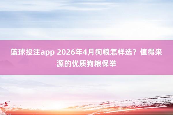 篮球投注app 2026年4月狗粮怎样选？值得来源的优质狗粮保举