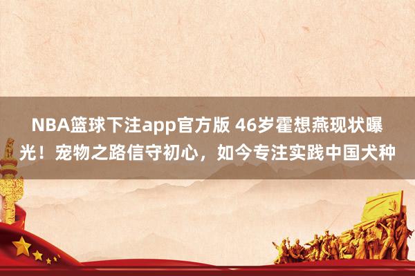 NBA篮球下注app官方版 46岁霍想燕现状曝光！宠物之路信守初心，如今专注实践中国犬种