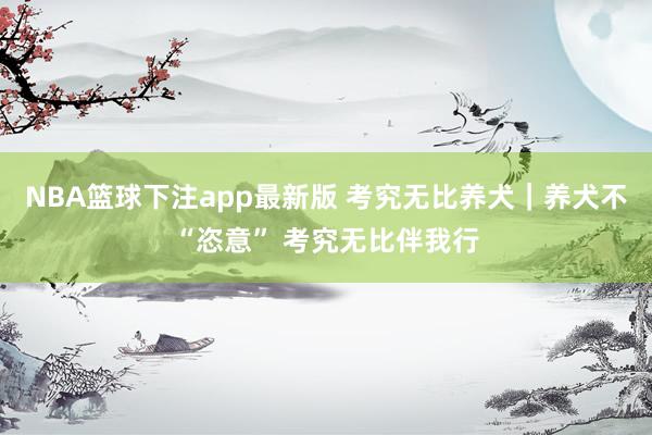 NBA篮球下注app最新版 考究无比养犬｜养犬不“恣意” 考究无比伴我行