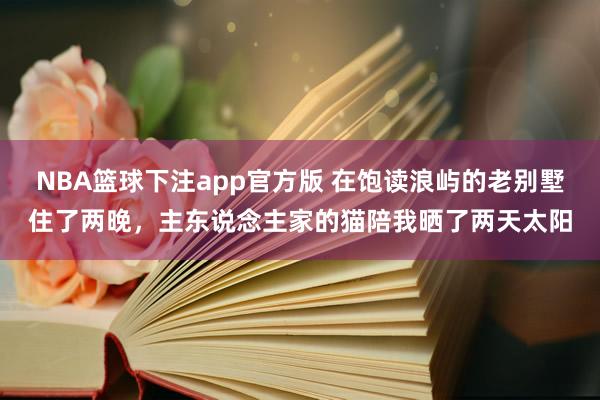 NBA篮球下注app官方版 在饱读浪屿的老别墅住了两晚，主东说念主家的猫陪我晒了两天太阳