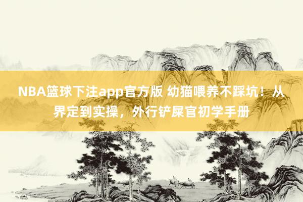NBA篮球下注app官方版 幼猫喂养不踩坑！从界定到实操，外行铲屎官初学手册
