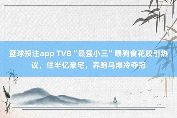 篮球投注app TVB“最强小三”喂狗食花胶引热议，住半亿豪宅，养跑马爆冷夺冠