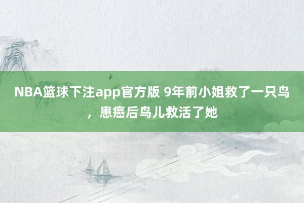 NBA篮球下注app官方版 9年前小姐救了一只鸟，患癌后鸟儿救活了她