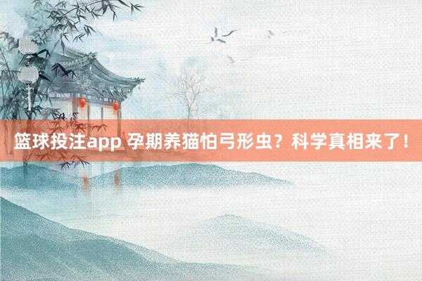 篮球投注app 孕期养猫怕弓形虫？科学真相来了！