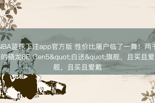 NBA篮球下注app官方版 性价比屠户临了一舞！两千档的骁龙8E Gen5"白送"旗舰，且买且爱戴